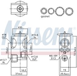 SUPAPA EXPANSIUNE CLIMA NISSENS 999378 - Compatibil cu BMW, ROLLS-ROYCE