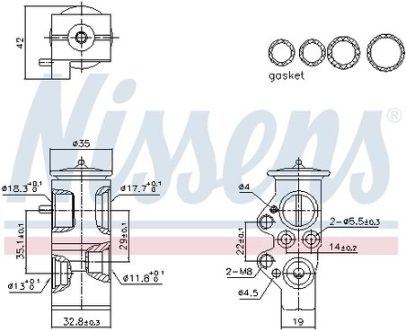 SUPAPA EXPANSIUNE CLIMA NISSENS 999428 - Compatibil cu AUDI, SEAT, SKODA, VW