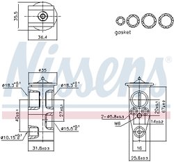 SUPAPA EXPANSIUNE CLIMA NISSENS 999444 - Compatibil cu ASTON MARTIN, DAIHATSU, LEXUS, SUBARU, TOYOTA