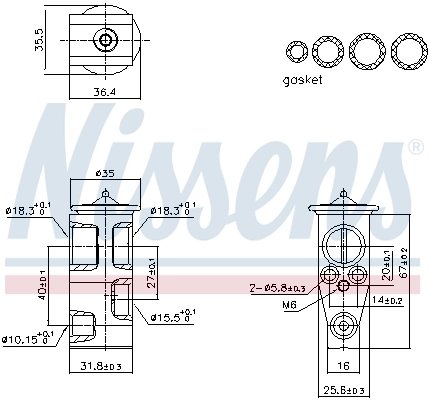 SUPAPA EXPANSIUNE CLIMA NISSENS 999444 - Compatibil cu ASTON MARTIN, DAIHATSU, LEXUS, SUBARU, TOYOTA