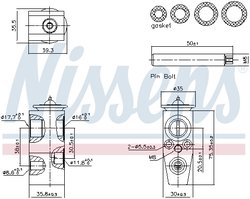 SUPAPA EXPANSIUNE CLIMA NISSENS 999445 - Compatibil cu FORD