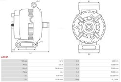 ALTERNATOR AS-PL A0035 - Compatibil cu MERCEDES-BENZ