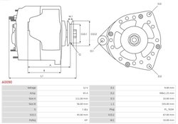 ALTERNATOR AS-PL A0090 - Compatibil cu AUDI, SEAT, VW