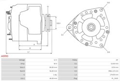 ALTERNATOR AS-PL A0093 - Compatibil cu AUDI, SEAT, VW