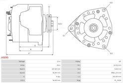 ALTERNATOR AS-PL A0095 - Compatibil cu AUDI, VW