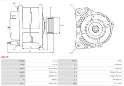 ALTERNATOR AS-PL A0170 - Compatibil cu CITROEN, VW