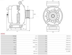 ALTERNATOR AS-PL A0342 - Compatibil cu CHRYSLER