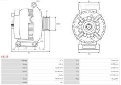 ALTERNATOR AS-PL A3129 - Compatibil cu FORD, FORD AUSTRALIA