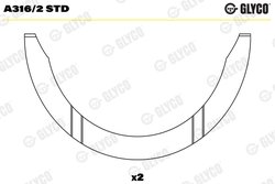 SAIBA DISTANTIER, ARBORE COTIT GLYCO A316/2 STD - Compatibil cu CHEVROLET, FIAT, HOLDEN, MARUTI SUZUKI, SUBARU, SUZUKI, SUZUKI (