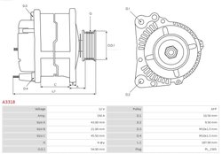 ALTERNATOR AS-PL A3318 - Compatibil cu FORD