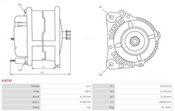 ALTERNATOR AS-PL A4034 - Compatibil cu ALFA ROMEO, FIAT, LANCIA