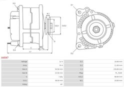 ALTERNATOR AS-PL A4047 - Compatibil cu FIAT