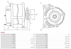 ALTERNATOR AS-PL A4051 - Compatibil cu FIAT