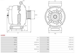 ALTERNATOR AS-PL A4089 - Piesa auto compatibila cu mai multe marci