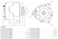 ALTERNATOR AS-PL A4096(P) - Compatibil cu ALFA ROMEO, FIAT, LANCIA, OPEL, SUZUKI, VAUXHALL