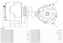 ALTERNATOR AS-PL A6035 - Compatibil cu TOYOTA