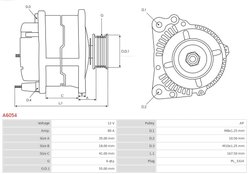 ALTERNATOR AS-PL A6054 - Compatibil cu TOYOTA