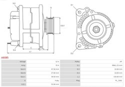 ALTERNATOR AS-PL A6085 - Compatibil cu DAIHATSU