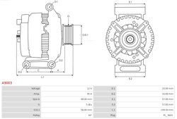ALTERNATOR AS-PL A9003 - Compatibil cu FORD