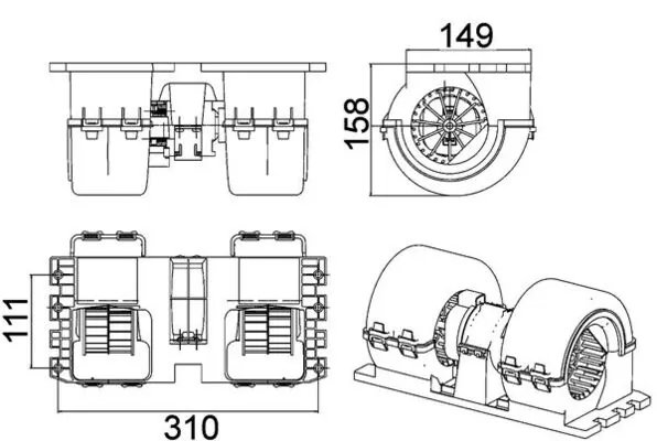 VENTILATOR HABITACLU MAHLE AB 145 000P - Compatibil cu DAF