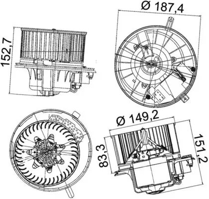 Ventilator habitaclu MAHLE AB 149 000P