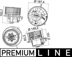 Ventilator habitaclu MAHLE AB 149 000P