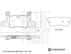 Set placute frana Blue Print ADBP420059