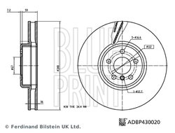 DISC FRANA BLUE PRINT ADBP430020 - Compatibil cu BMW, TOYOTA