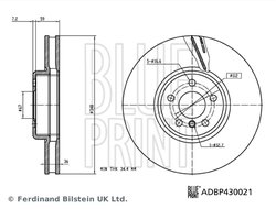 DISC FRANA BLUE PRINT ADBP430021 - Compatibil cu BMW, TOYOTA