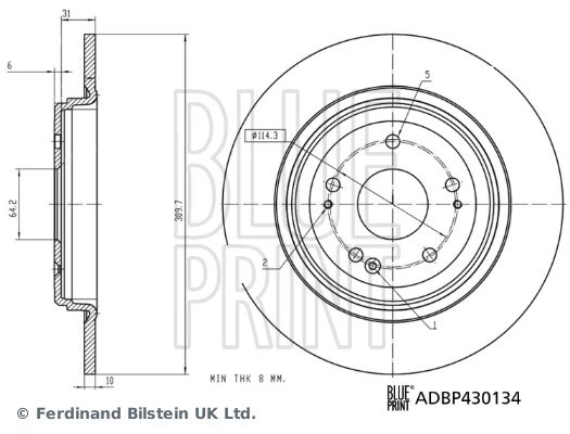 DISC FRANA BLUE PRINT ADBP430134 - Compatibil cu HONDA