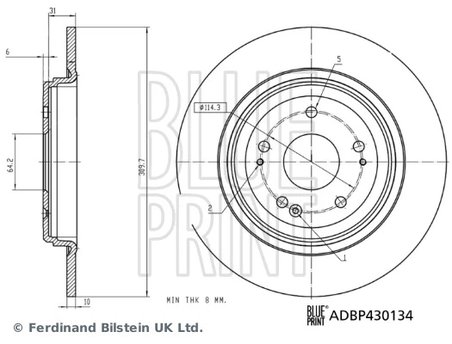 DISC FRANA BLUE PRINT ADBP430134 - Compatibil cu HONDA