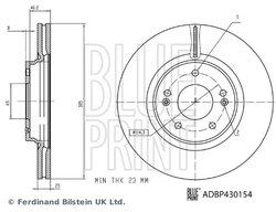 DISC FRANA BLUE PRINT ADBP430154 - Compatibil cu HYUNDAI