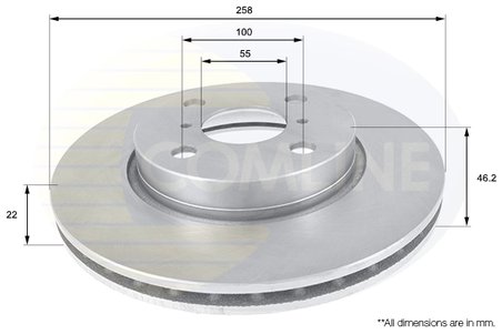 DISC FRANA COMLINE ADC01133V - Compatibil cu DAIHATSU, TOYOTA
