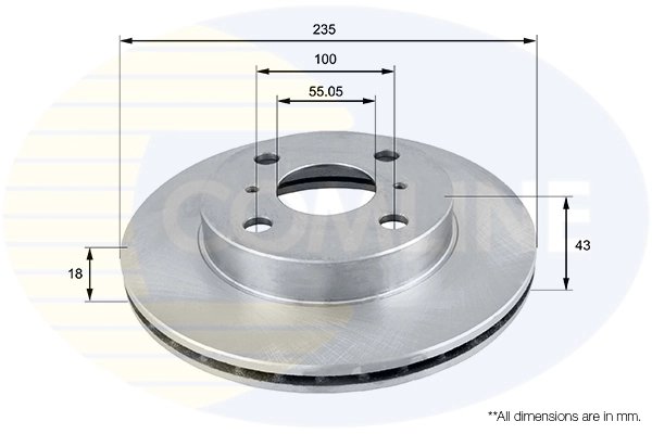 DISC FRANA COMLINE ADC0193V - Compatibil cu TOYOTA
