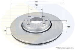DISC FRANA COMLINE ADC0266V - Compatibil cu DACIA, LADA, NISSAN, RENAULT
