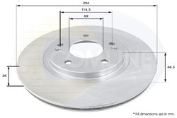 DISC FRANA COMLINE ADC1050V - Compatibil cu HYUNDAI