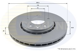 DISC FRANA COMLINE ADC1110V - Compatibil cu NISSAN, OPEL, RENAULT, VAUXHALL