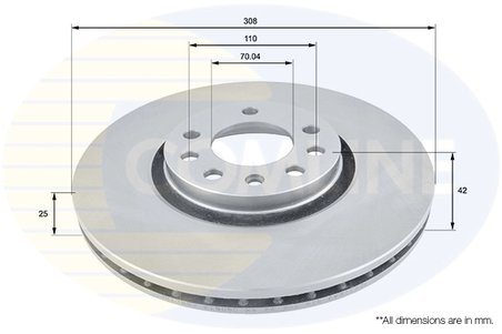 DISC FRANA COMLINE ADC1124V - Compatibil cu OPEL, SAAB, VAUXHALL
