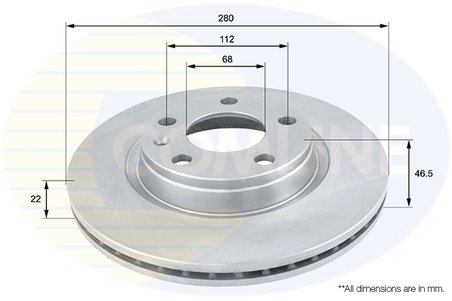 DISC FRANA COMLINE ADC1412V - Compatibil cu AUDI, SEAT, VW