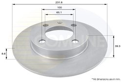 DISC FRANA COMLINE ADC1439 - Compatibil cu SEAT, VW