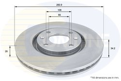 DISC FRANA COMLINE ADC1519V - Compatibil cu CITROEN, DS, OPEL, PEUGEOT, VAUXHALL