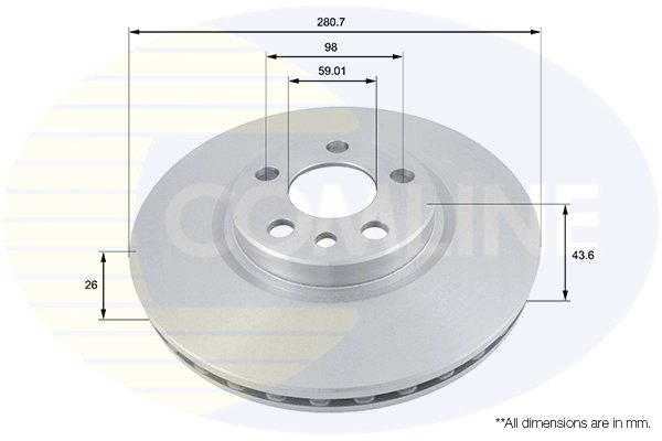DISC FRANA COMLINE ADC1522V - Compatibil cu CITROEN, FIAT, LANCIA, PEUGEOT