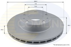DISC FRANA COMLINE ADC1535V - Compatibil cu CITROEN, FIAT, PEUGEOT
