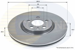 DISC FRANA COMLINE ADC1546V - Compatibil cu CITROEN, FIAT, LANCIA, PEUGEOT
