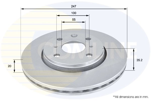DISC FRANA COMLINE ADC1561V - Compatibil cu CITROEN, PEUGEOT, TOYOTA