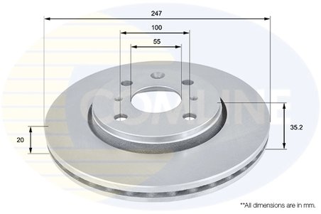 DISC FRANA COMLINE ADC1561V - Compatibil cu CITROEN, PEUGEOT, TOYOTA