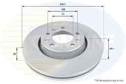 DISC FRANA COMLINE ADC1580V - Compatibil cu CITROEN, FIAT, PEUGEOT, TOYOTA