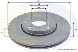 DISC FRANA COMLINE ADC1597V - Compatibil cu DACIA, LADA, MERCEDES-BENZ, RENAULT