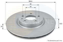DISC FRANA COMLINE ADC1805V - Compatibil cu ALFA ROMEO, FIAT, LANCIA, OPEL, VAUXHALL