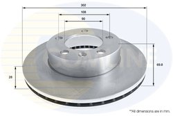 DISC FRANA COMLINE ADC2701V - Compatibil cu NISSAN, OPEL, RENAULT, VAUXHALL